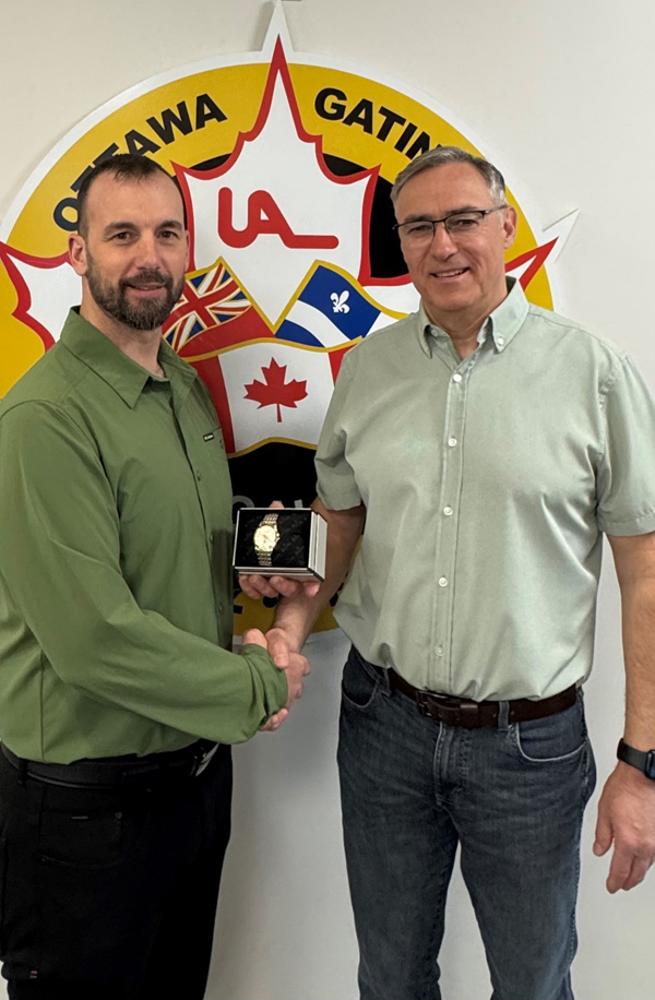 Photo of Marc Laframboise - Receiving his 25 Years of Service watch!
