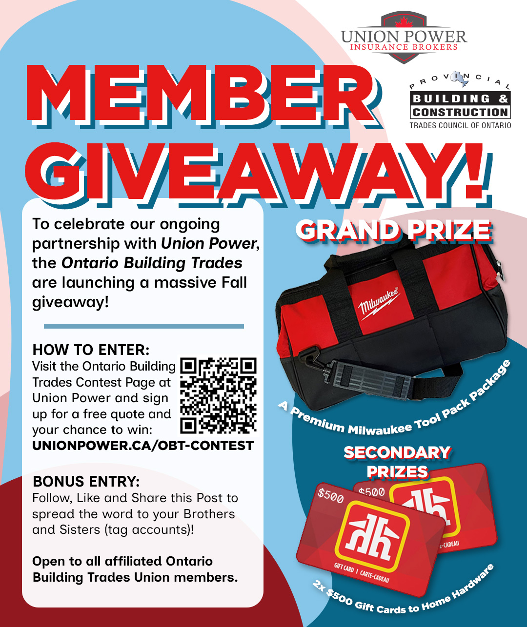 Union Power Insurance Brokers - Ontario Building Trades Contest - Featured Image